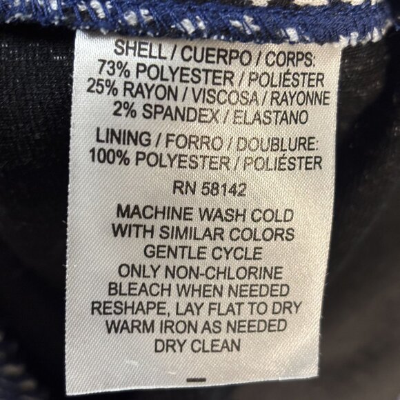 Maggy London Navy & White Polka Dot Short Sleeve Sheath Dress Size 12 Polyester - Picture 7 of 9